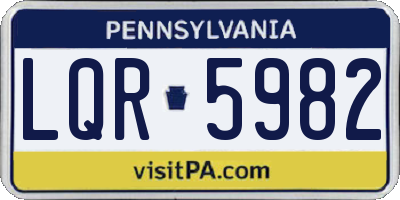 PA license plate LQR5982