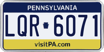 PA license plate LQR6071