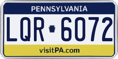 PA license plate LQR6072