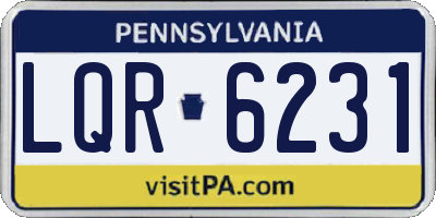 PA license plate LQR6231