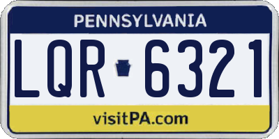 PA license plate LQR6321