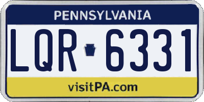 PA license plate LQR6331