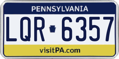 PA license plate LQR6357