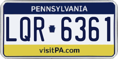 PA license plate LQR6361