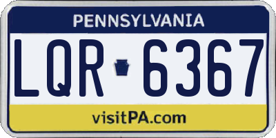 PA license plate LQR6367