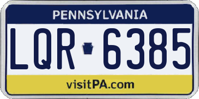 PA license plate LQR6385