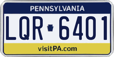 PA license plate LQR6401