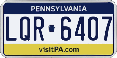PA license plate LQR6407