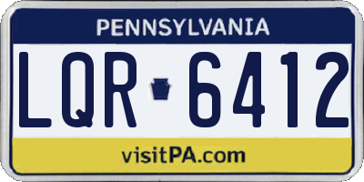 PA license plate LQR6412