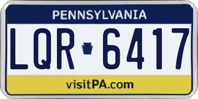 PA license plate LQR6417