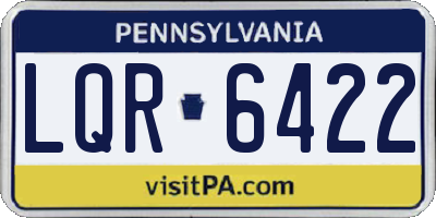 PA license plate LQR6422