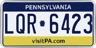 PA license plate LQR6423