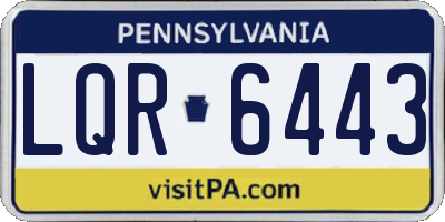 PA license plate LQR6443