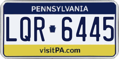 PA license plate LQR6445