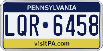 PA license plate LQR6458