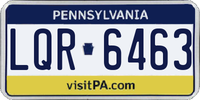 PA license plate LQR6463