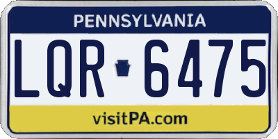 PA license plate LQR6475