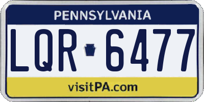 PA license plate LQR6477
