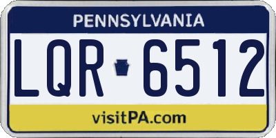 PA license plate LQR6512