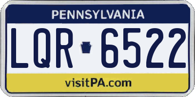 PA license plate LQR6522