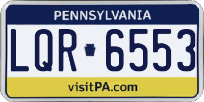 PA license plate LQR6553
