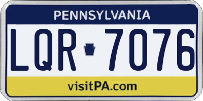 PA license plate LQR7076
