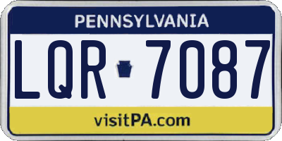PA license plate LQR7087