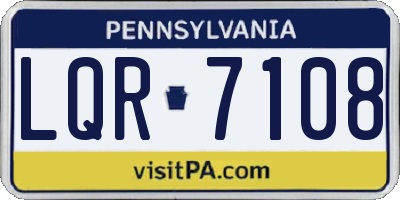 PA license plate LQR7108