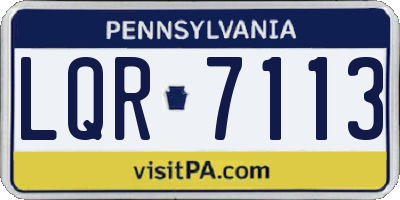 PA license plate LQR7113