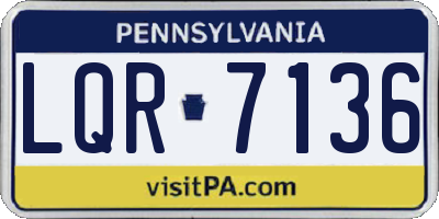 PA license plate LQR7136