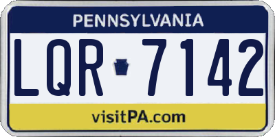 PA license plate LQR7142