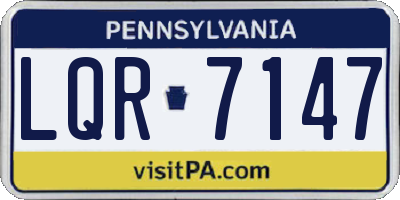 PA license plate LQR7147
