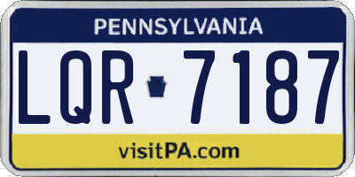 PA license plate LQR7187