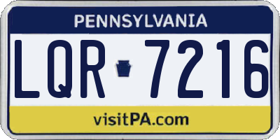 PA license plate LQR7216