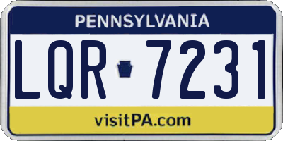 PA license plate LQR7231