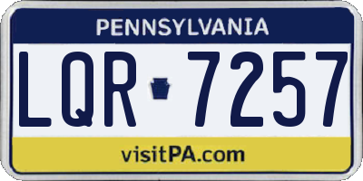 PA license plate LQR7257