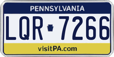 PA license plate LQR7266