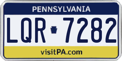 PA license plate LQR7282