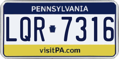 PA license plate LQR7316