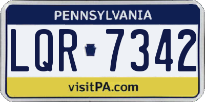 PA license plate LQR7342