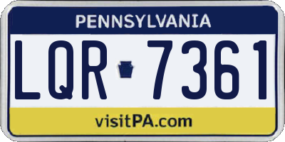 PA license plate LQR7361