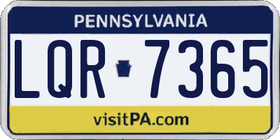 PA license plate LQR7365