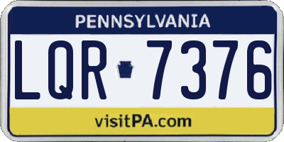 PA license plate LQR7376