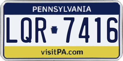 PA license plate LQR7416