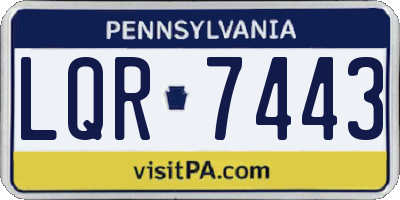 PA license plate LQR7443