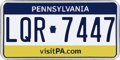 PA license plate LQR7447