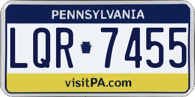 PA license plate LQR7455