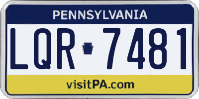 PA license plate LQR7481