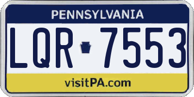 PA license plate LQR7553