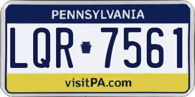 PA license plate LQR7561